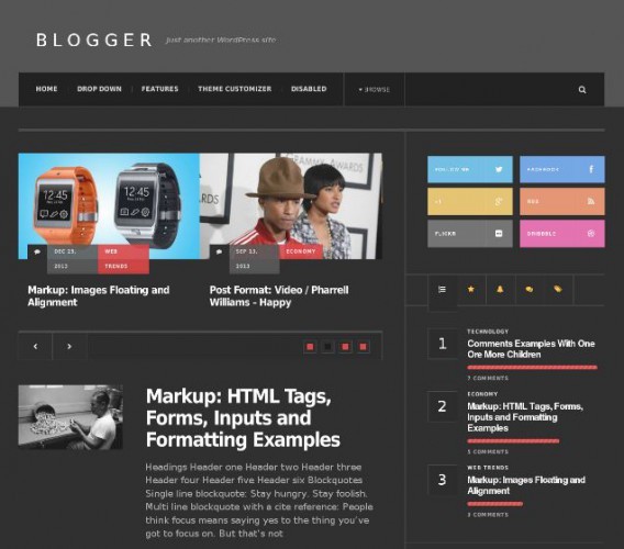 JustWrite: бесплатная журнальная тема для WordPress